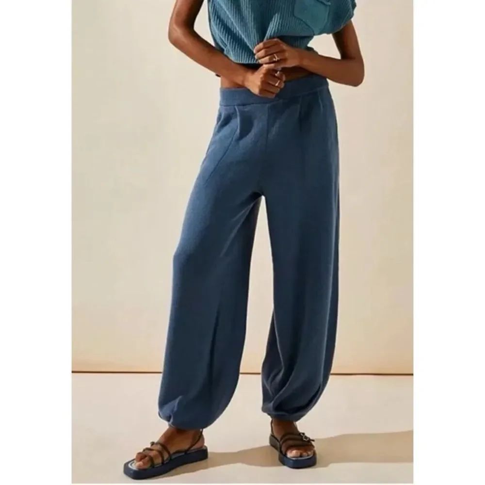 FP Free People Freya Lounge Pants in Coastal Blue Size XS ~ Excellent